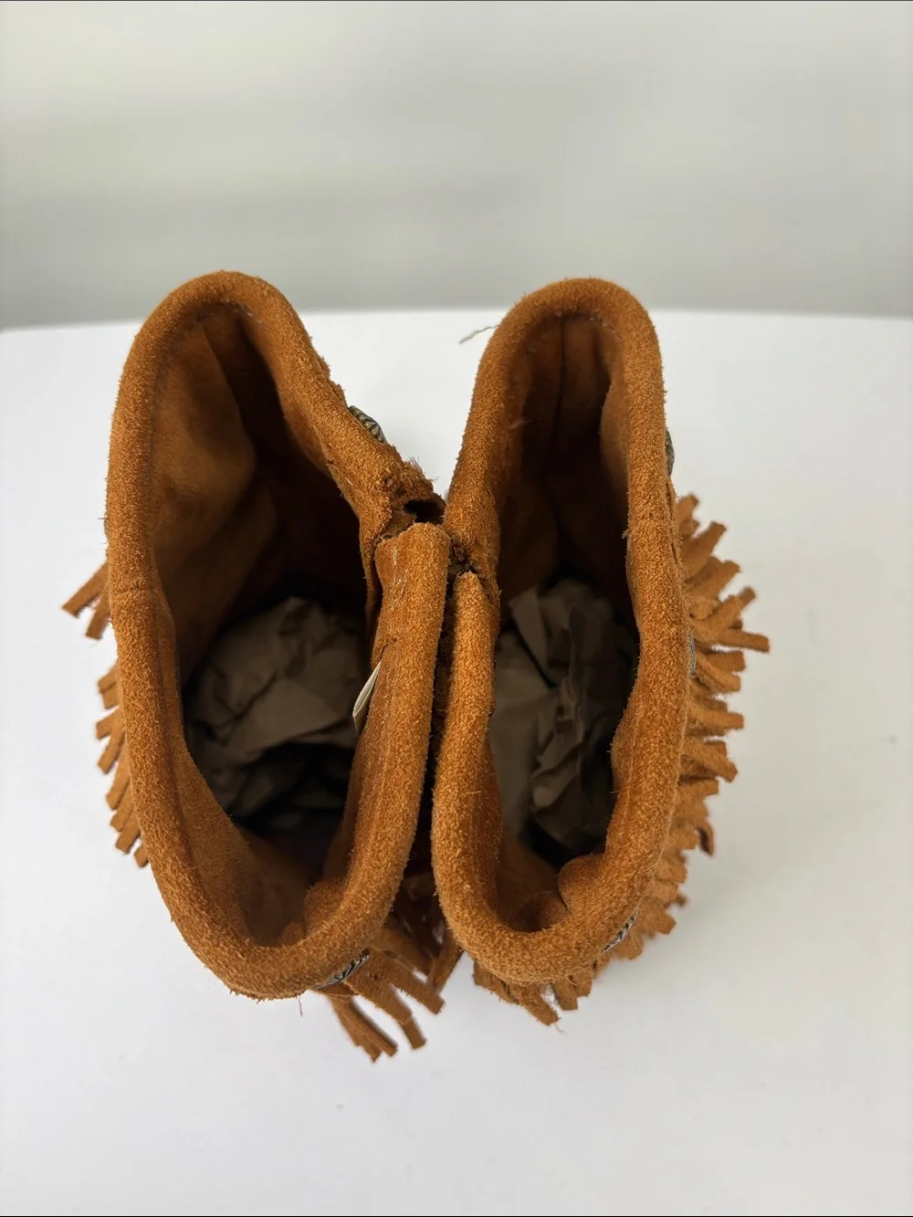 🐨 Minnetonka Kids Triple Fringe Suede Boots - Brown